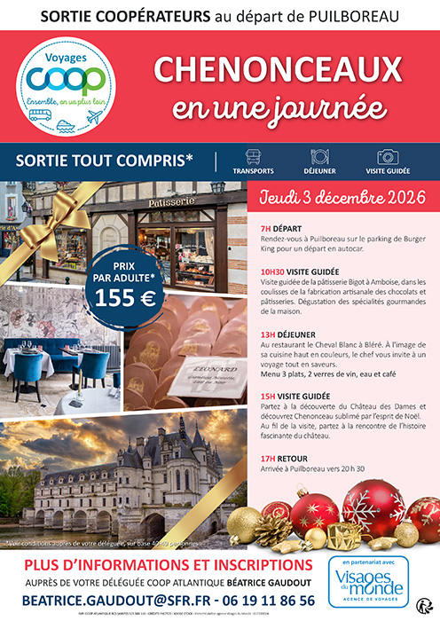Sortie coopérateurs à Amboise au départ de Puilboreau